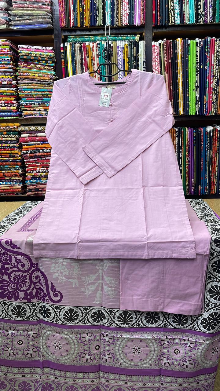 Elegant Tea Pink 3-Piece Solid Suit with Printed Dupatta