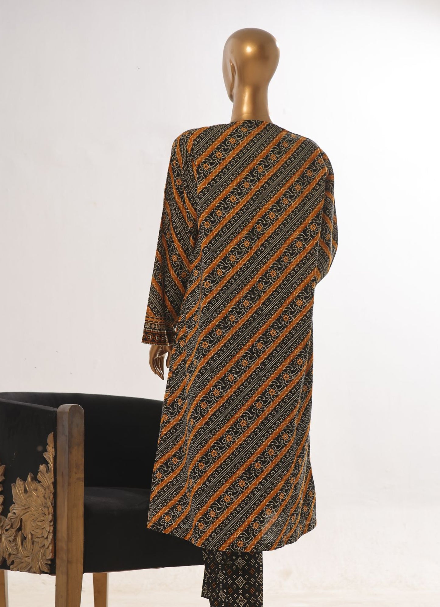 Earthy Crimson & Clay Jacket Style 2 Piece Printed Khaddar Suit