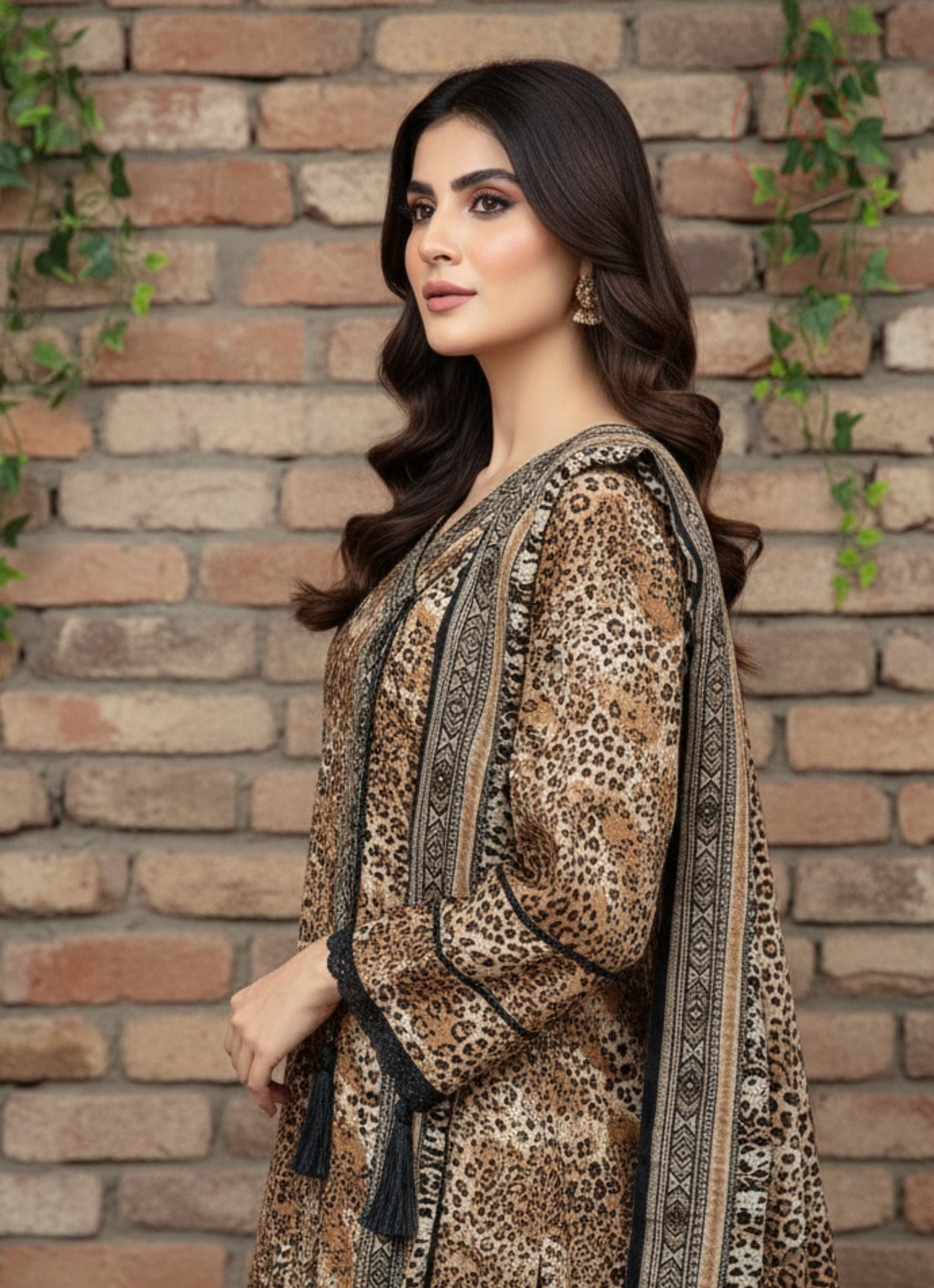 Cheetah Print Trending Angrakha Frock with Delicate Borders