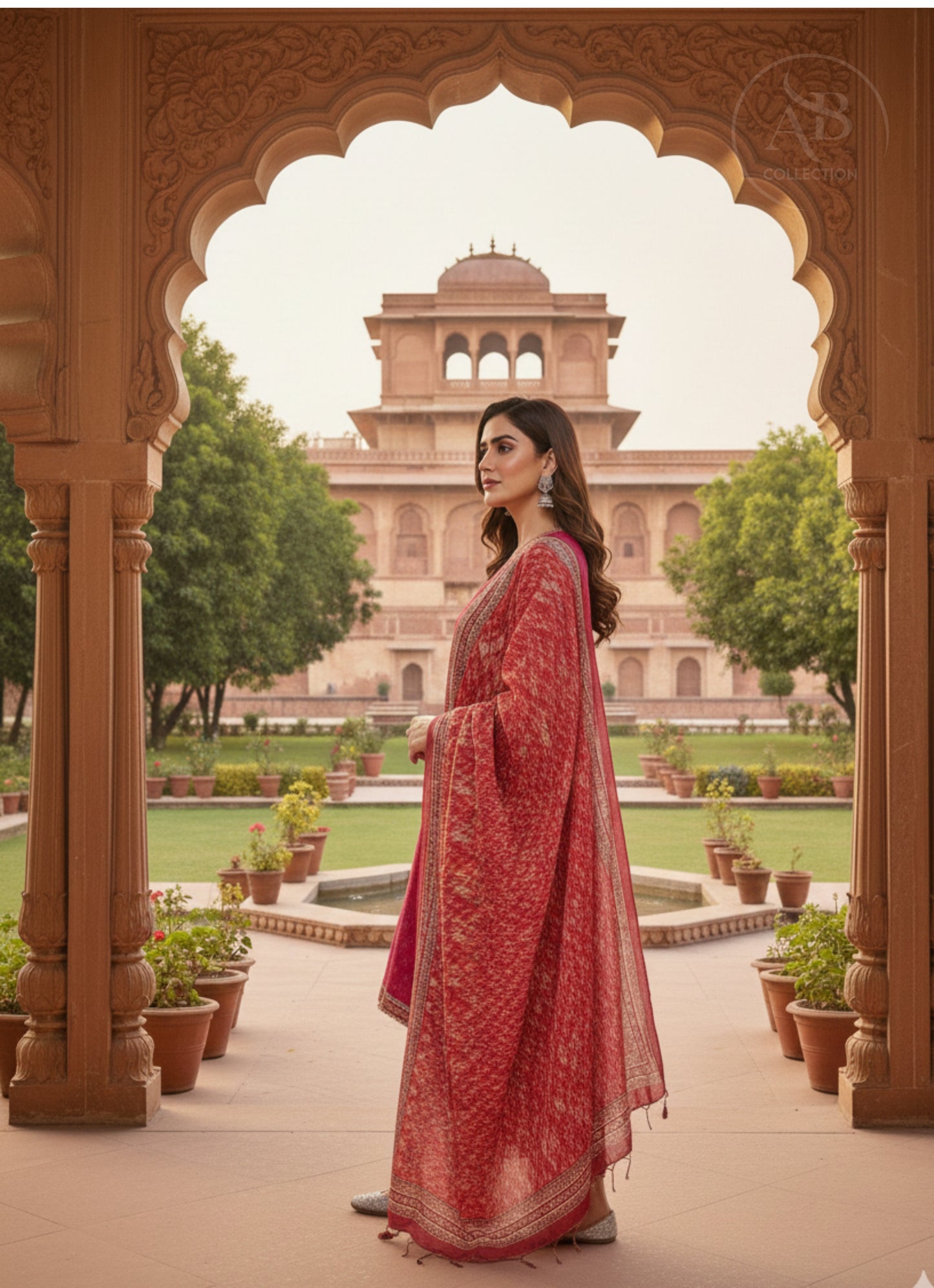Traditional Chunri Print 3-Piece Ensemble