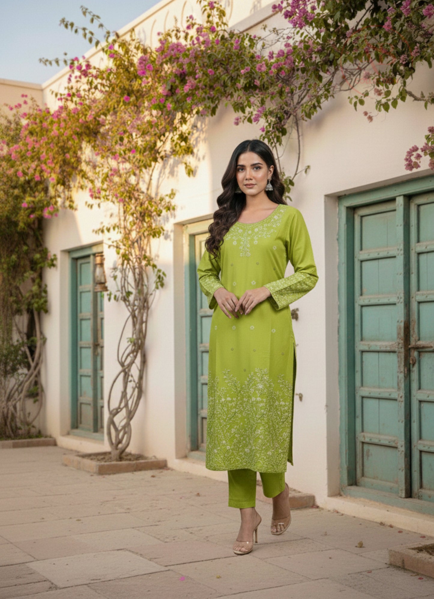 Luxury 3-Piece Embroidered Cambric Suit with Digital Print Dupatta