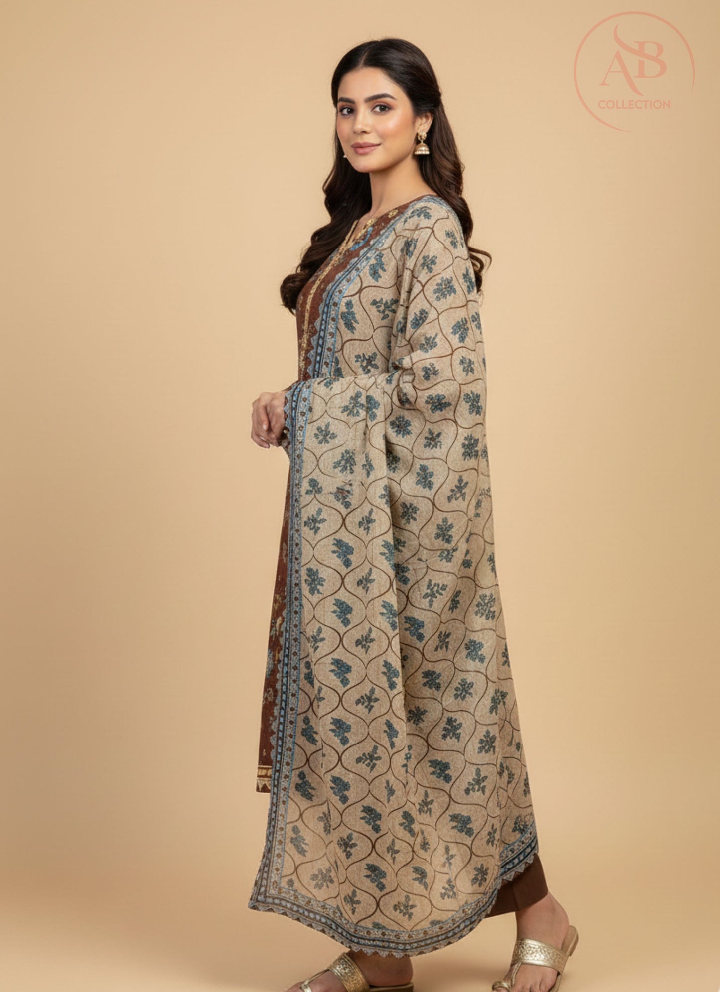 Earthy Rust Khaddar 3-Piece Suite