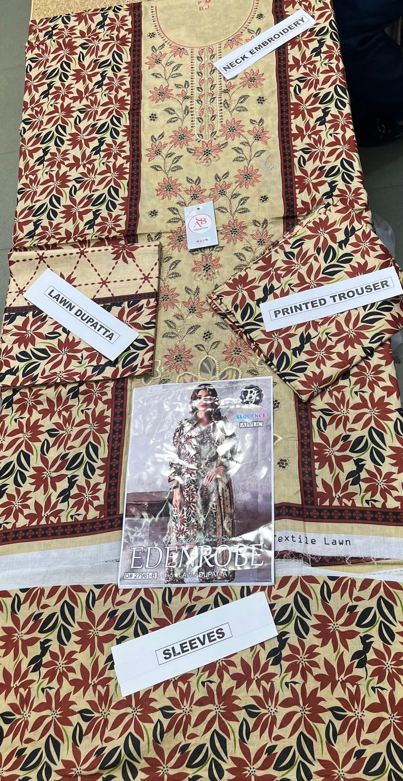 Premium Embroidered Lawn 3 Piece Suit with Lawn Dupatta