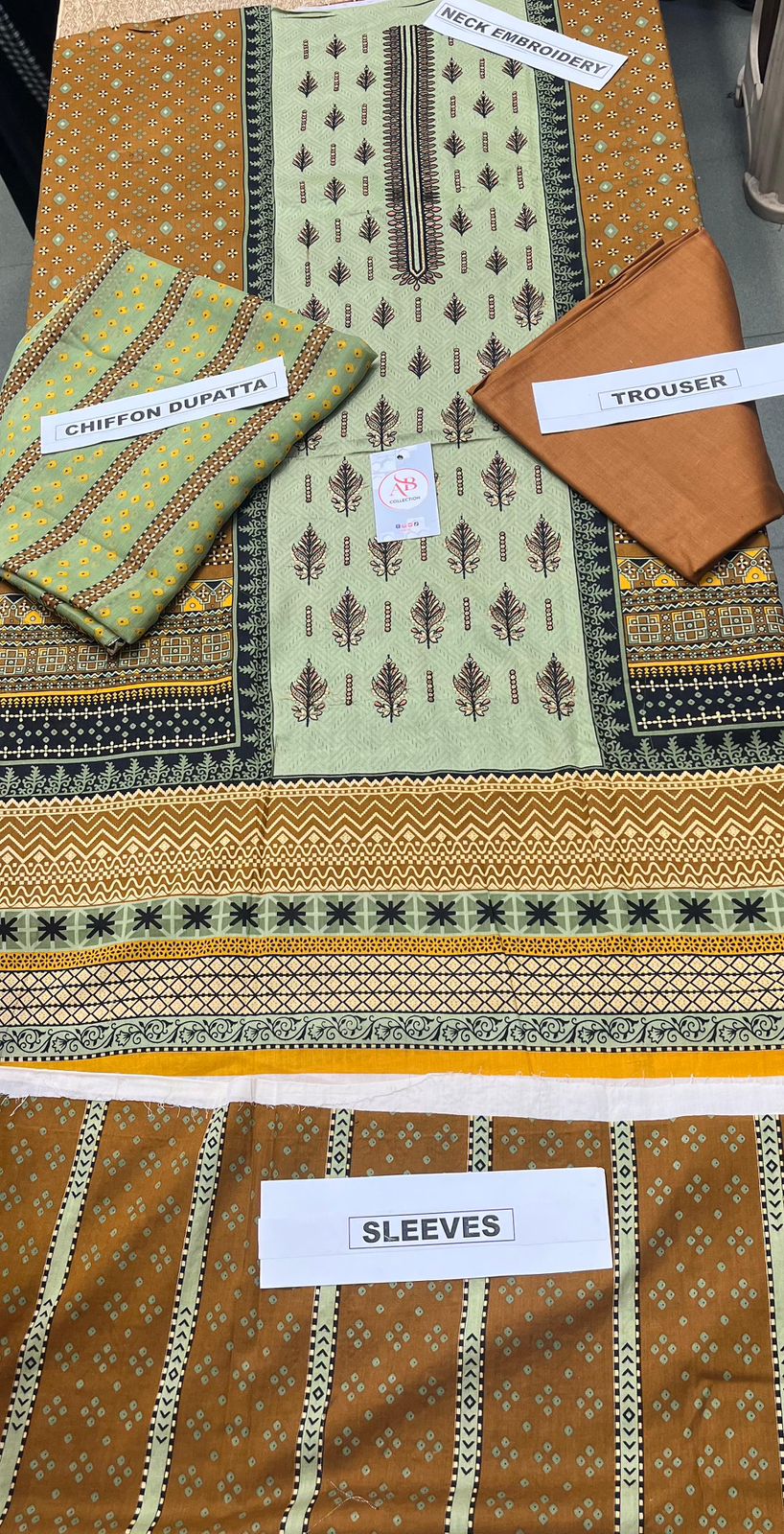 Premium Embroidered Lawn 3 Piece Suit with Chiffon Dupatta