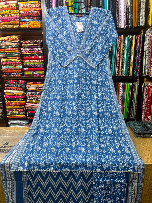 Bin Saeed Summer Lawn Collection 3-Piece Printed A-Line Dress with Chevron Dupatta