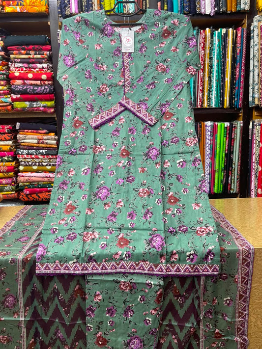 Premium Green 3-Piece Printed Lawn Article