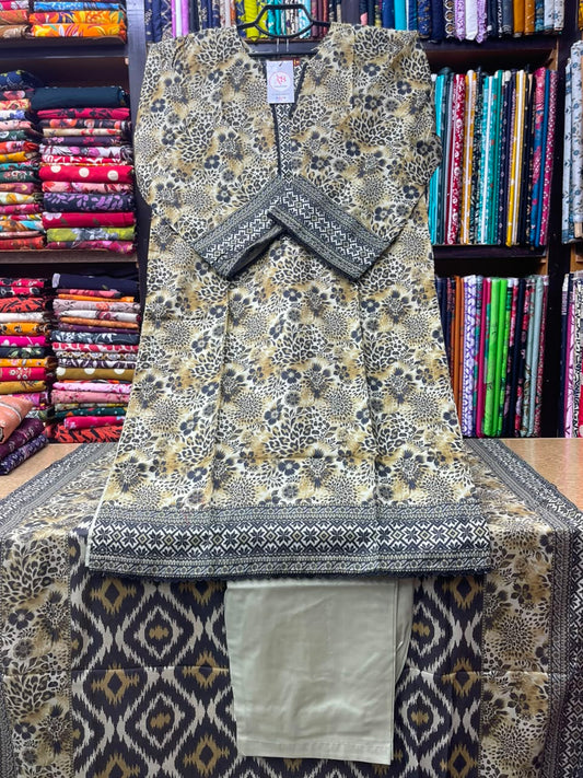 Premium Beige 3-Piece Printed Lawn Article