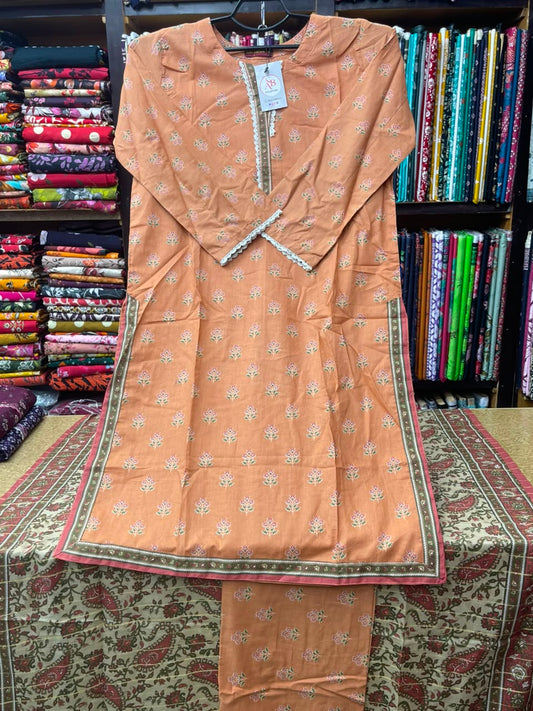 3-Piece Floral Booti Lawn Suit with Paisley Print Dupatta