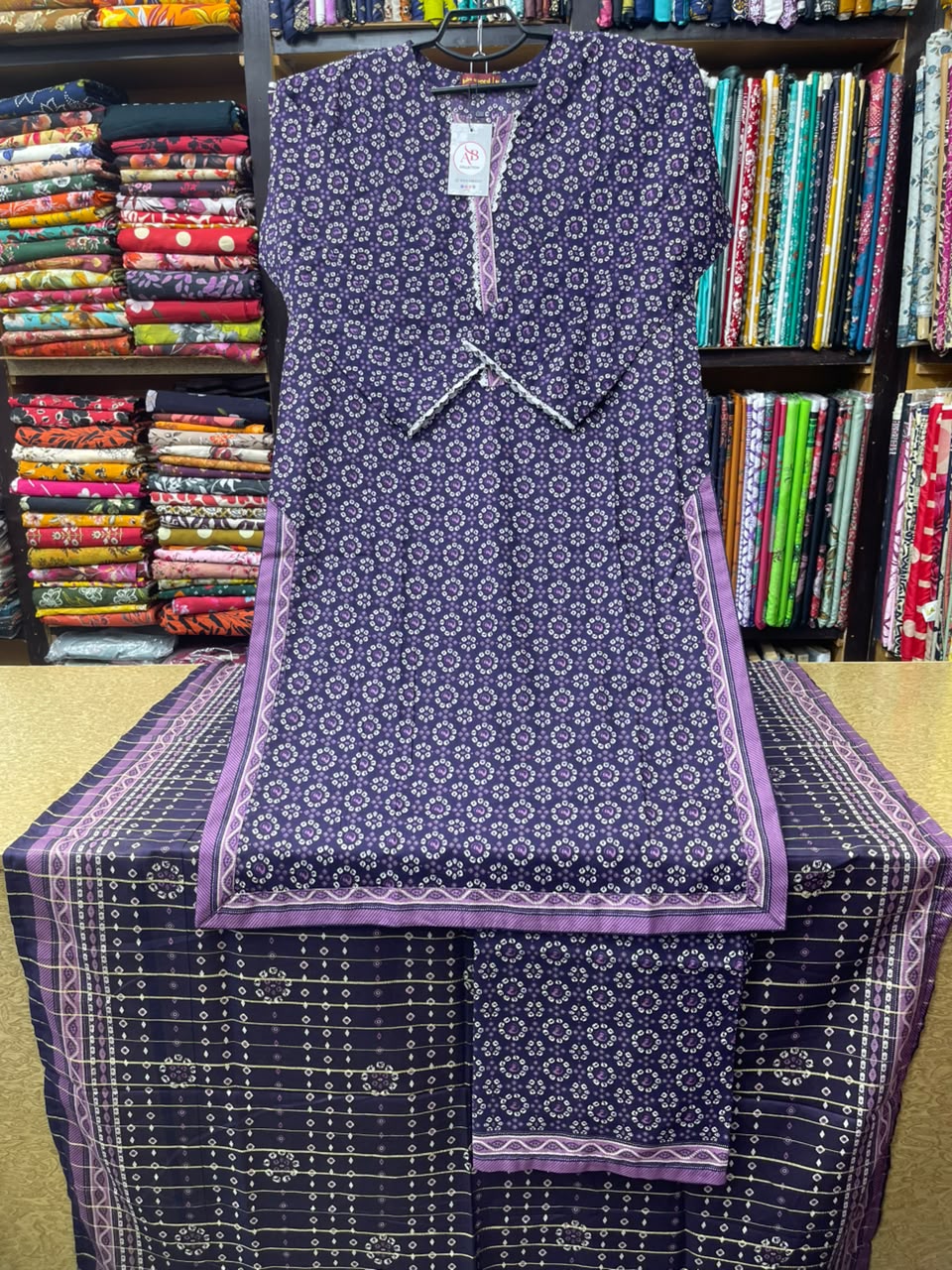 Premium Deep Purple 3-Piece Printed Lawn Article