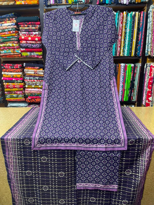 Premium Deep Purple 3-Piece Printed Lawn Article