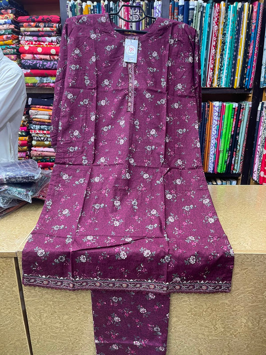 Bin Saeed Plum Purple 2-Piece Printed Lawn Article