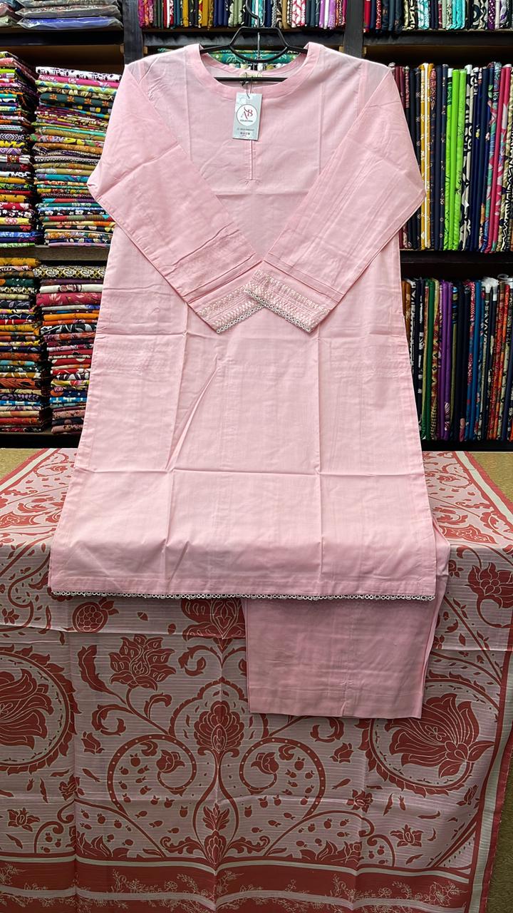 Pastel Pink with Patterned Dupatta