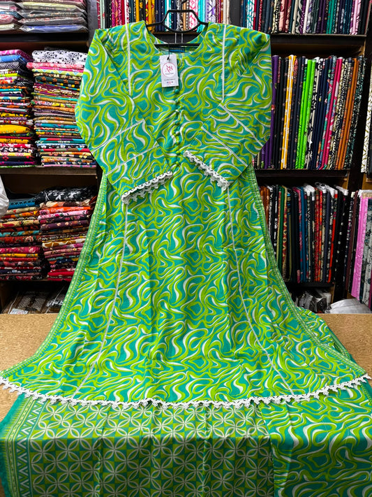 AB Collection 3-Piece Psychedelic Swirl Printed Lawn Suit