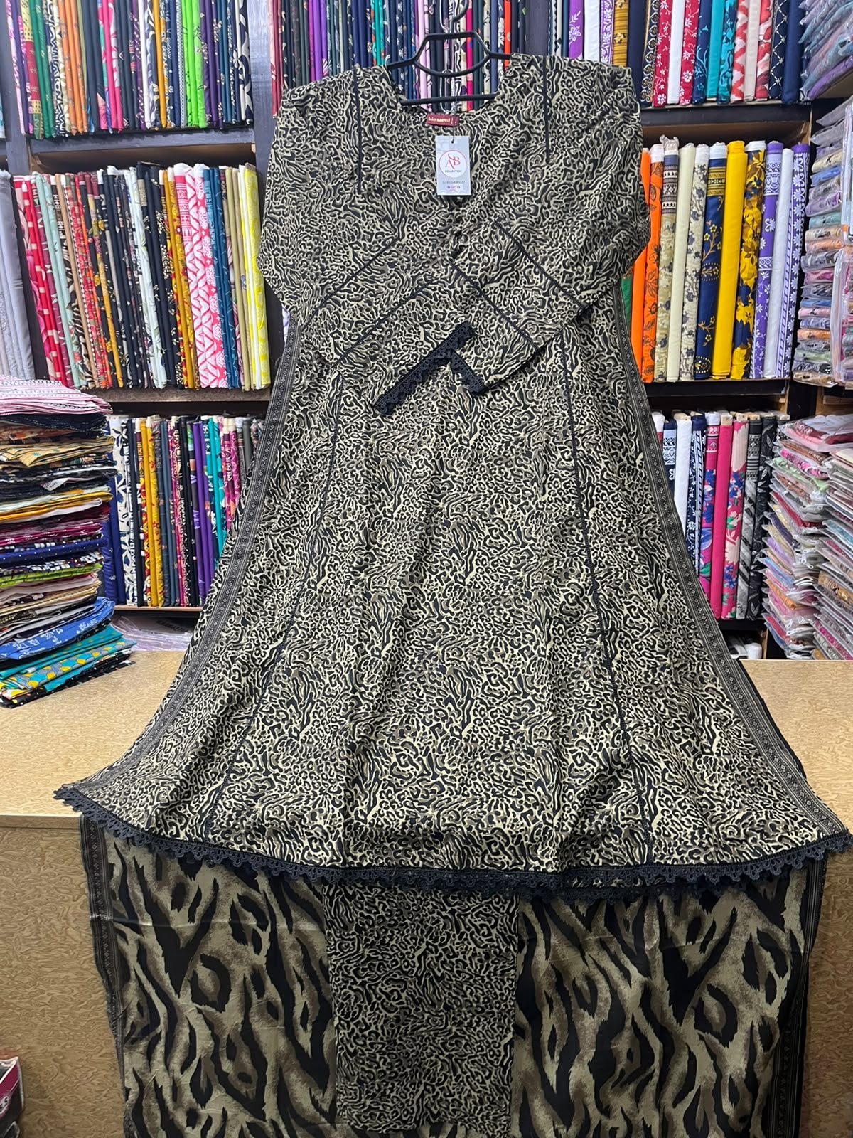 Edgy Animal Print 3-Piece Stitched Lawn Dress