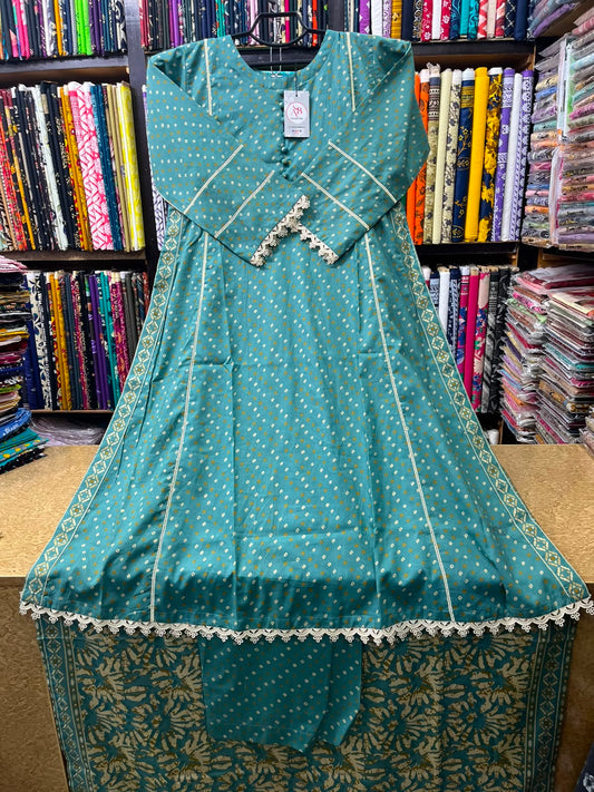 Vibrant Sea Green 3-Piece Stitched Lawn Dress